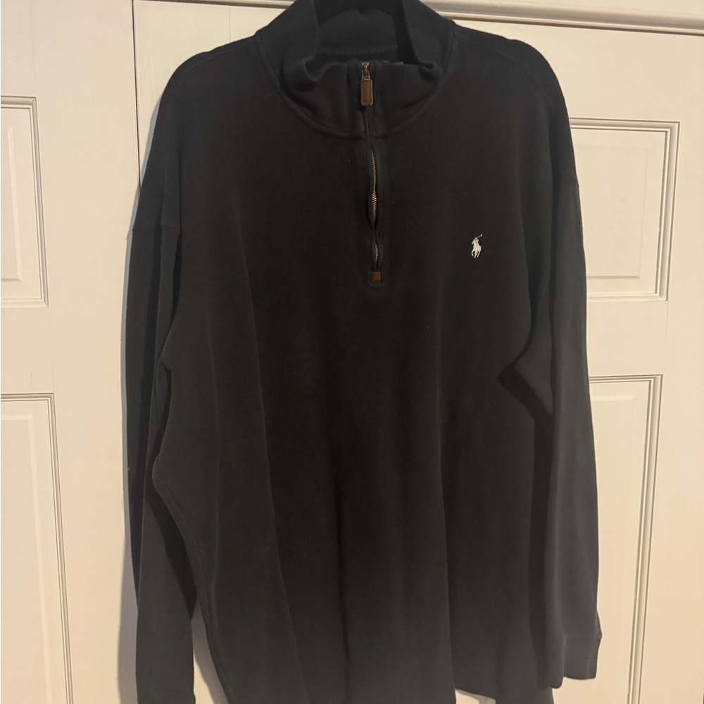 Ralph Lauren Black Half-Zip Pullover with Blue Label 3XLT